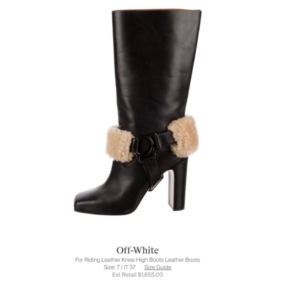 Off-White Leather Riding Boots “For Riding” - Picture 2 of 16